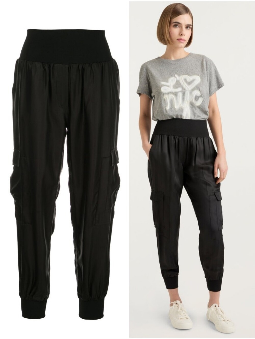 Cinq à Sept Giles Satin Jogger Cargo Pants
